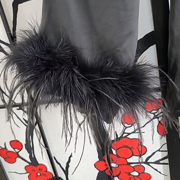 Bon Vivian Dreamer Feather Trim Sleeve Pajama TOP - Picture 7 of 9